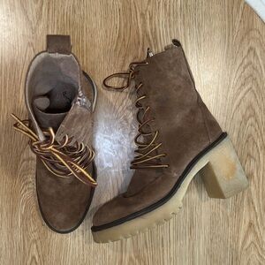 Free People Dylan Lace up boot taupe 39/8.5